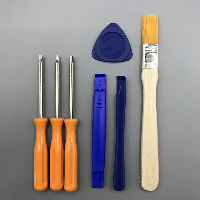 Kit d'outils de réparation de manette 7 en 1 avec brosse et outil d'ouverture pour Xbox One, 360, PS