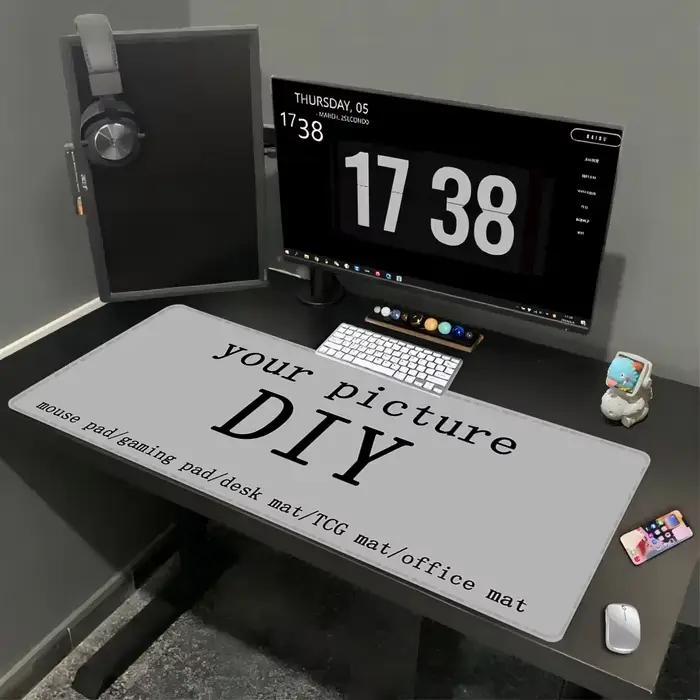 Tapis de bureau personnalisable : tapis de souris personnalisé pour la décoration PC, grande taille