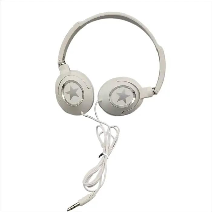 Casque audio filaire flexible Hi-Fi Stéréo Supra-auriculaire Noir Blanc avec suppression du bruit Pl