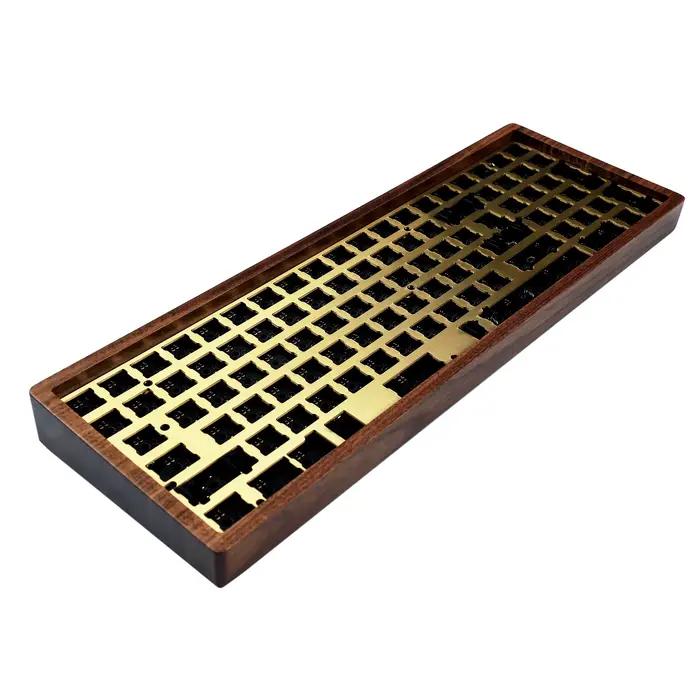 96 Clavier Hotswap avec boîtier en bois | QMK VIA Underglow RGB ANSI ISO PCB Alu plaque hêtre bois