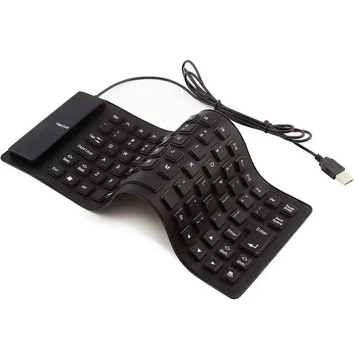 Mini clavier USB de jeu pliable en Silicone, 85 touches, Flexible, étanche, souple, pour tablette, o