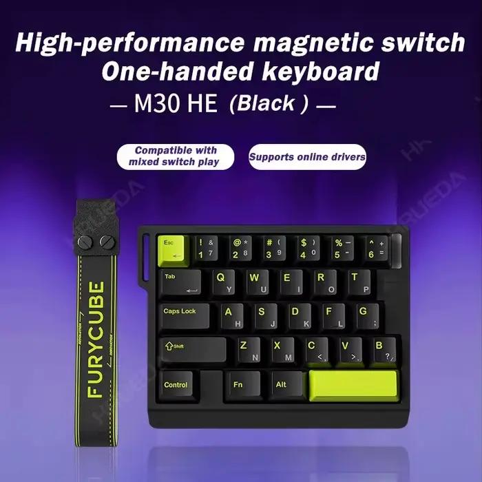 Clavier mécanique à interrupteurs magnétiques FURYCUBE M30HE, 8K, filaire, 0,1 ms, 0,01 mm RT, RGB p