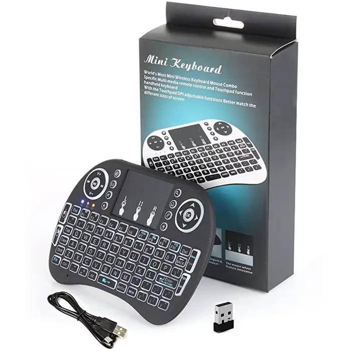 Raspberry Pi 4 modèle B Mini clavier sans fil 2.4 ghz, rétroéclairé par LED, Air Mouse pour Raspberr