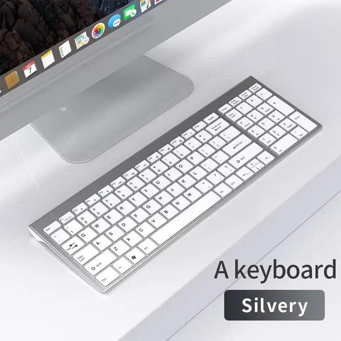 Ensemble clavier et souris sans fil Bluetooth 5.0 et 2.4G, clavier et souris multimédias rechargeabl
