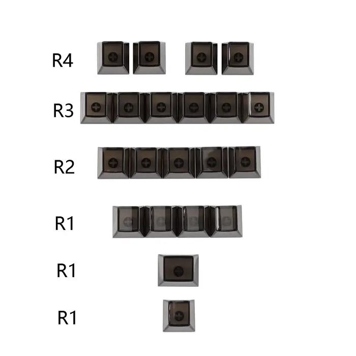 YMDK 21 touches transparentes en forme de cœur pour PC, profil Cherry, rétroéclairées, coloris noir,