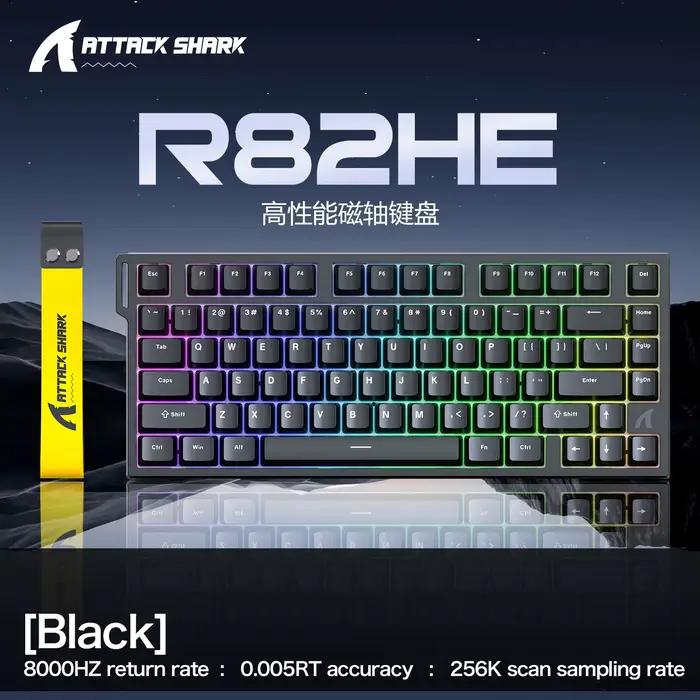 ATTACK SHARK R82 HE clavier magnétique de jeu 8000Hz déclencheur rapide filaire ProGamer 75% clavier