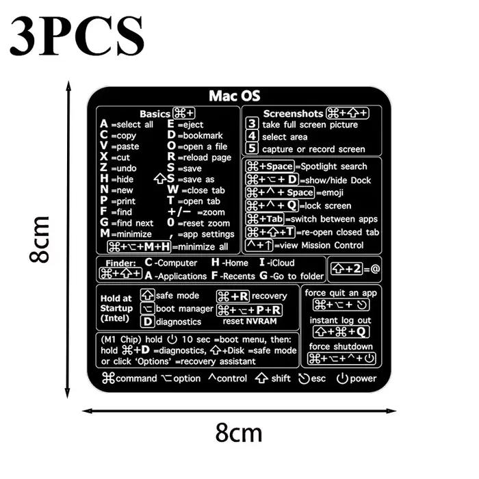 Autocollants de raccourci de référence pour clavier d'ordinateur portable Windows PC, 3 pièces, peau