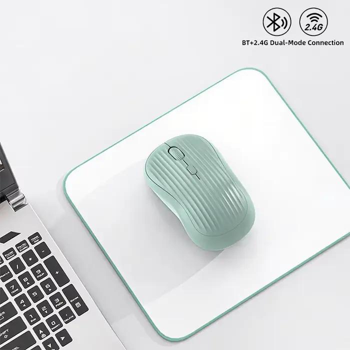 Souris sans fil double mode Bluetooth 2.4G rechargeable Type-C, souris ergonomique silencieuse et él