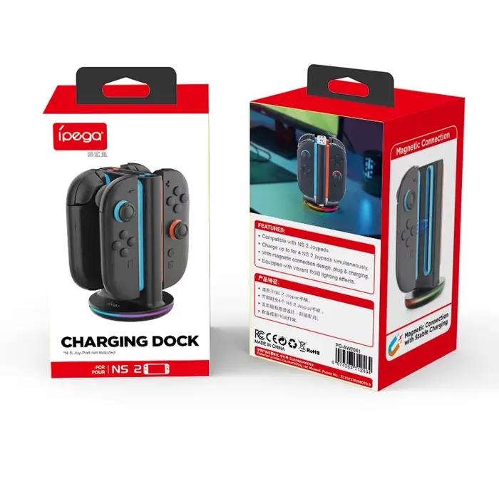 Station de charge pour Switch 2, Aounion PG-SW2052 Station de charge magnétique 4 en 1 pour manettes