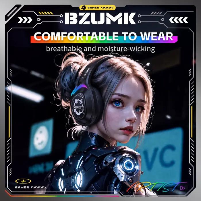 Casque de jeu GT801, casque filaire RGB avec microphone, son surround 7.1, suppression du bruit, cas