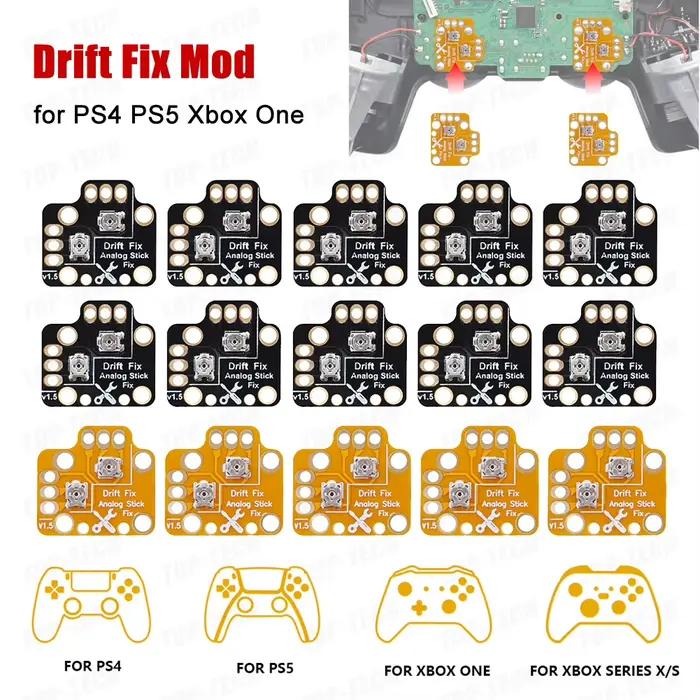 1/2/4/10pcs Contrôleur Analogique Pouce Bâton Drift Fixer Mod pour PS5 / PS4 / Xbox One Universel Manette Dérive Réparation Conseil