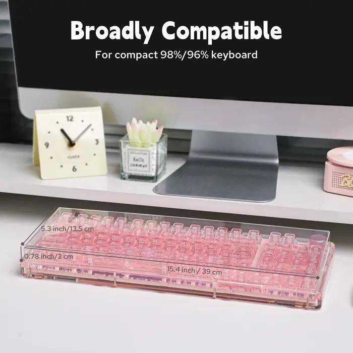 KiiBOOM Housse anti-poussière en acrylique pour clavier mécanique compact 75%/96%/98% avec bord lisse