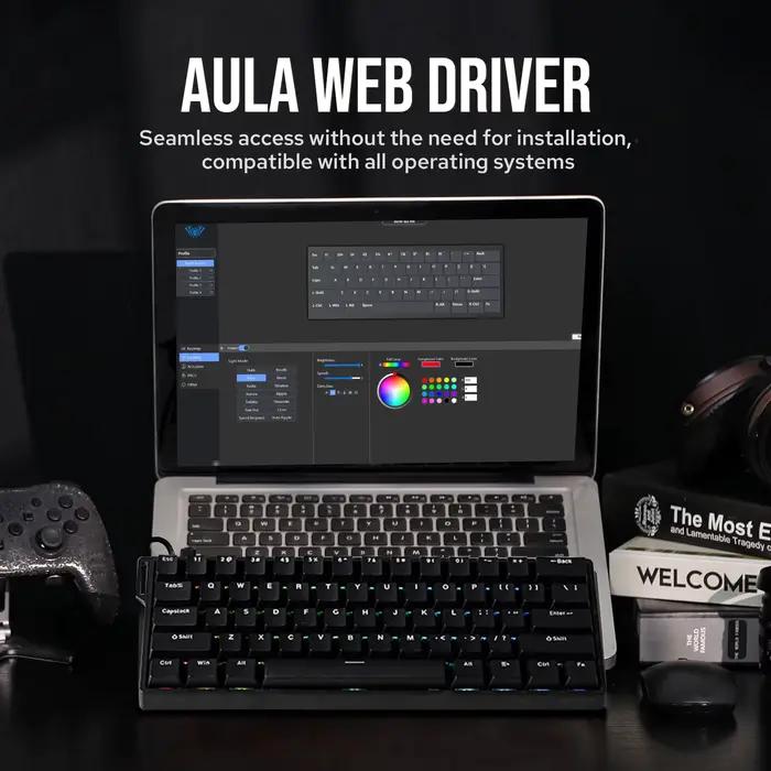 AULA WIN60 HE/WIN60 HE MAX 60% Structure de montage sur plateau échangeable à chaud clavier mécanique filaire avec interrupteur magnétique à effet Hall
