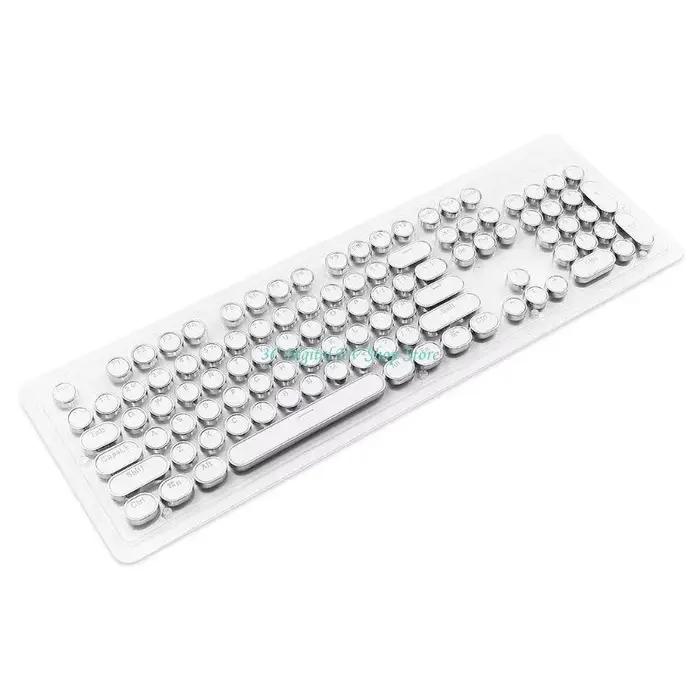 Clavier mécanique rétro E74D, machine à écrire à points, sans fil, 104 touches