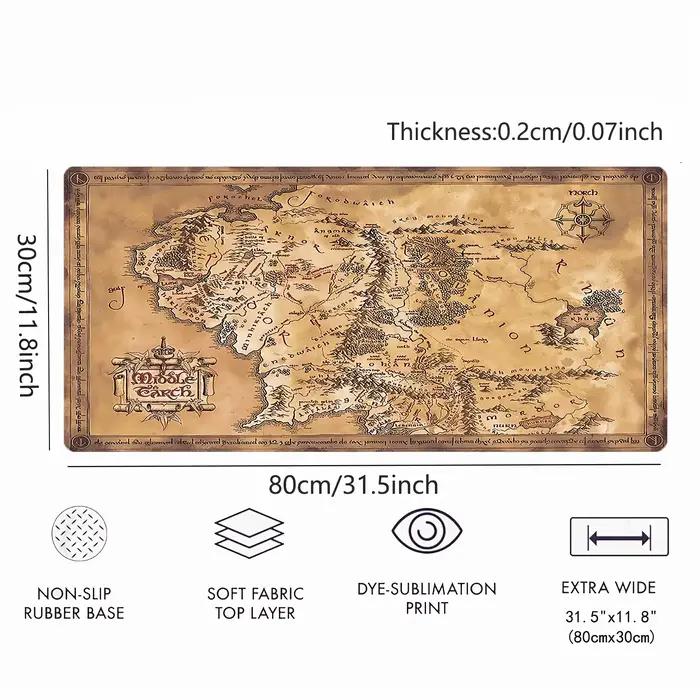 Grand tapis de souris carte de la terre du milieu