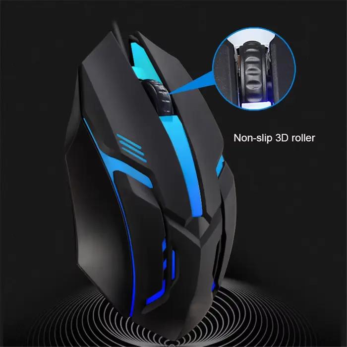 Souris de jeu filaire Kebidumei avec éclairage LED respiratoire pour joueurs électroniques et amateurs de qualité supérieure
