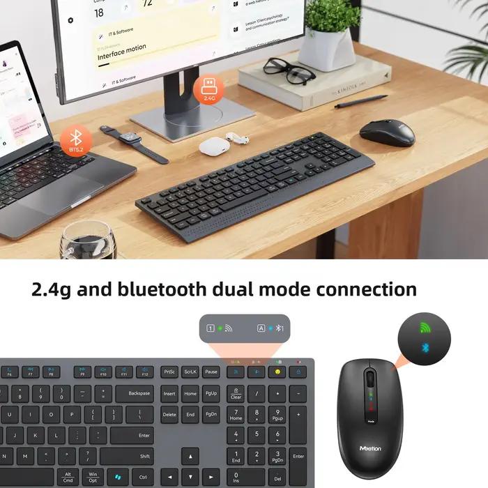 Ensemble clavier et souris sans fil double mode 2.4G/Bluetooth