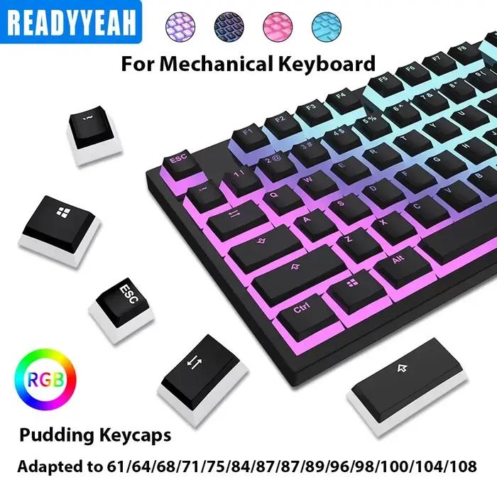 130 touches Pudding Keycaps pour 61 68 84 87 96 98 100 104 108