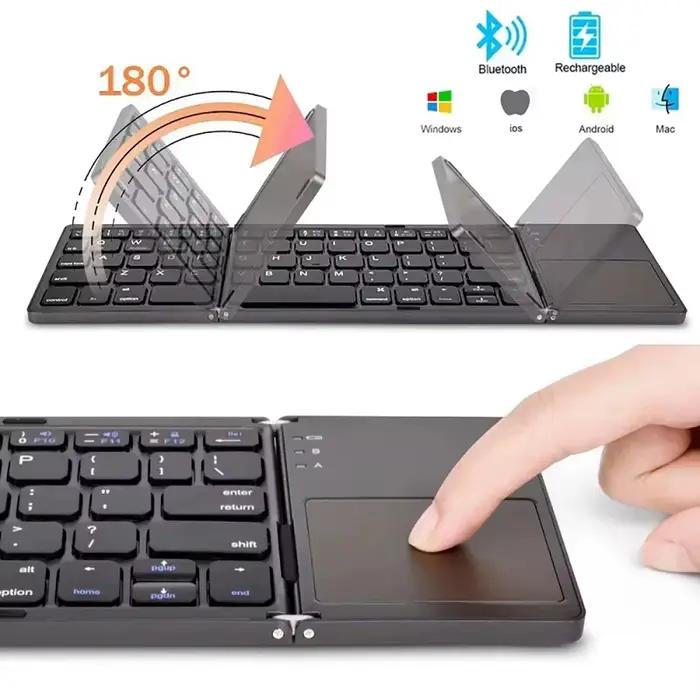 Mini clavier Bluetooth pliable sans fil avec TouchSub