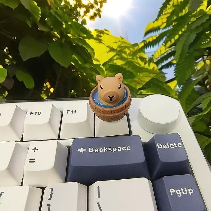 Capybara mignon Keycap dessin animé Animal poupée personnalisé Keycaps pour clavier mécanique casquettes Kawaii Artisan