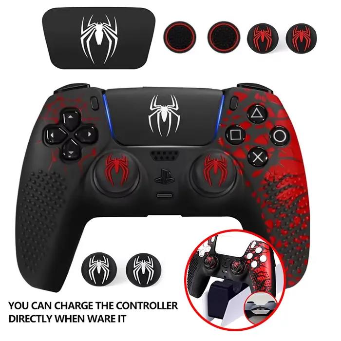 Coque de protection en silicone pour manette PS5 avec grip en caoutchouc pour joysticks