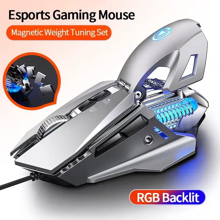 Souris de jeu Esports rétroéclairée rvb filaire 200-7200 DPI réglable