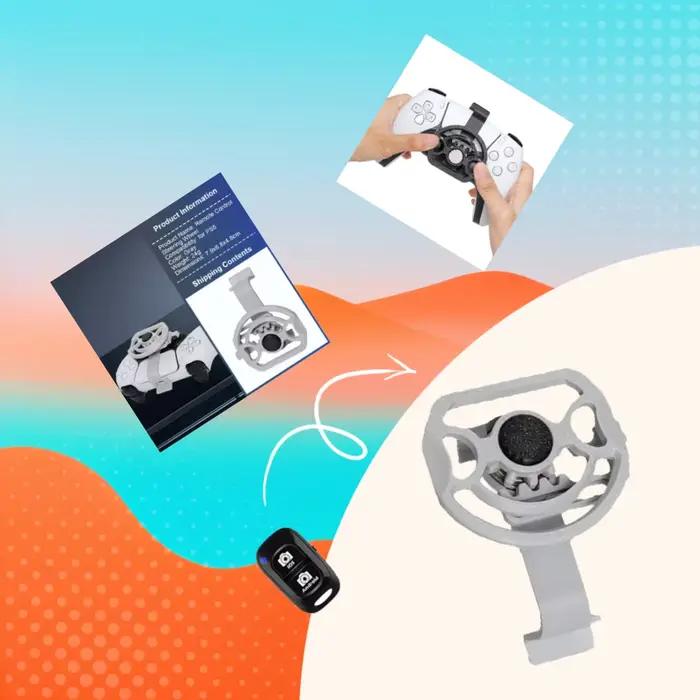 Pour PS5 pour PS5 Pro/contrôleur de jeu mince Mini volant d'impression 3D-accessoire de jeu de remplacement auxiliaire Durable