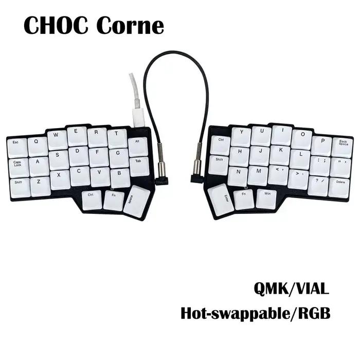 CHOC Corne clavier mécanique divisé à profil bas filaire échange à chaud Kaih Chocalate V1/V2 commutateur