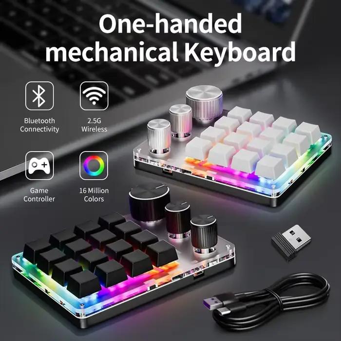 2.4G personnaliser Bluetooth 3 Modes USB clavier mécanique personnalisé avec bouton