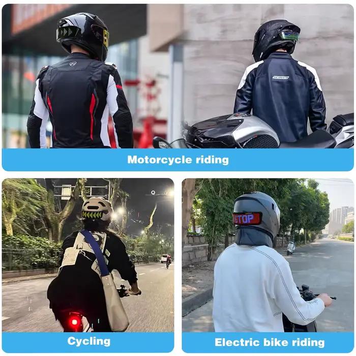 Feu arriere de casque led pour motards unisexe en polyester noir lumiere de signalisation pour casques et equipements de moto occasionnels
