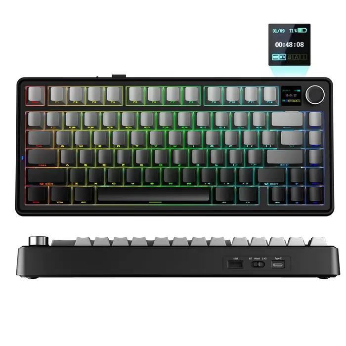 Clavier mécanique AULA F75 MAX 75% filaire/Bluetooth/2.4G