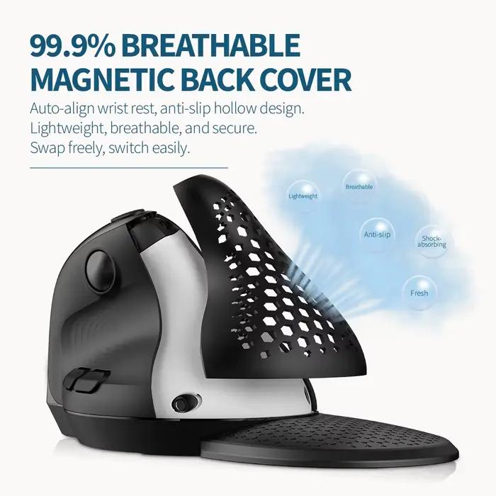 Delux M618XSD Seeker souris verticale ergonomique avec écran OLED 4000DPI Rechargeable 1000mA couverture arrière amovible pour ordinateur