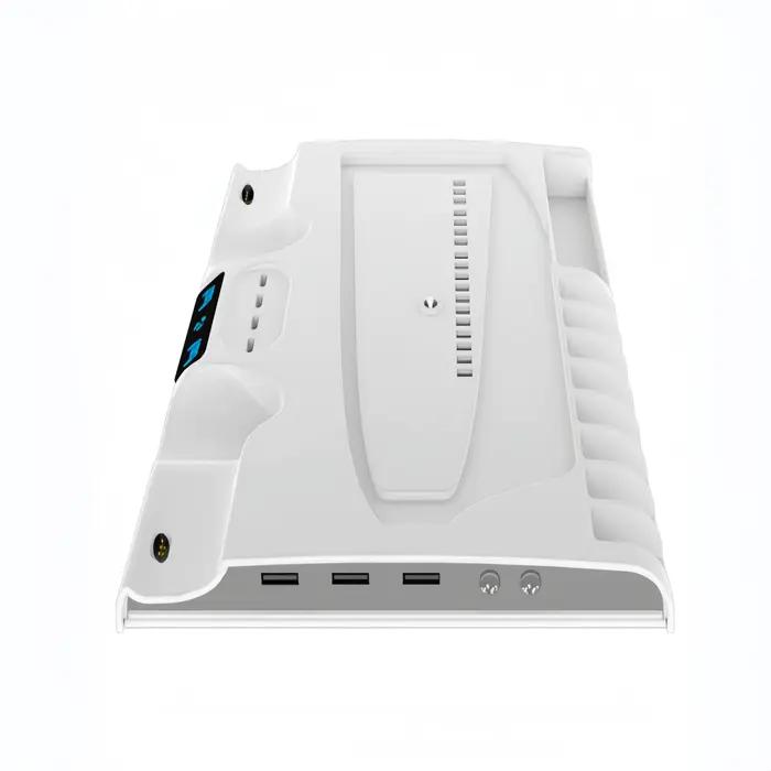 Station de refroidissement et de charge PS5 Slim avec chargeur de manette et rangement pour jeux