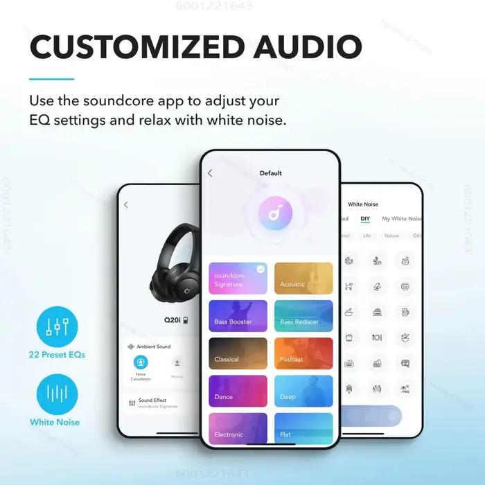 Casque sans fil Bluetooth supra-auriculaire Soundcore Q20i avec annulation active du bruit hybride