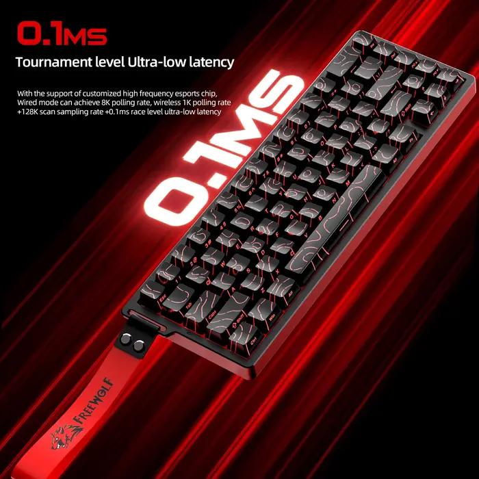 Clavier filaire 8K Hz F68 et sans fil 1K Hz F68Pro latence 0,01 mm, rétroéclairage RVB pour gamer créatif style personnalisé gaming occaions spéciales