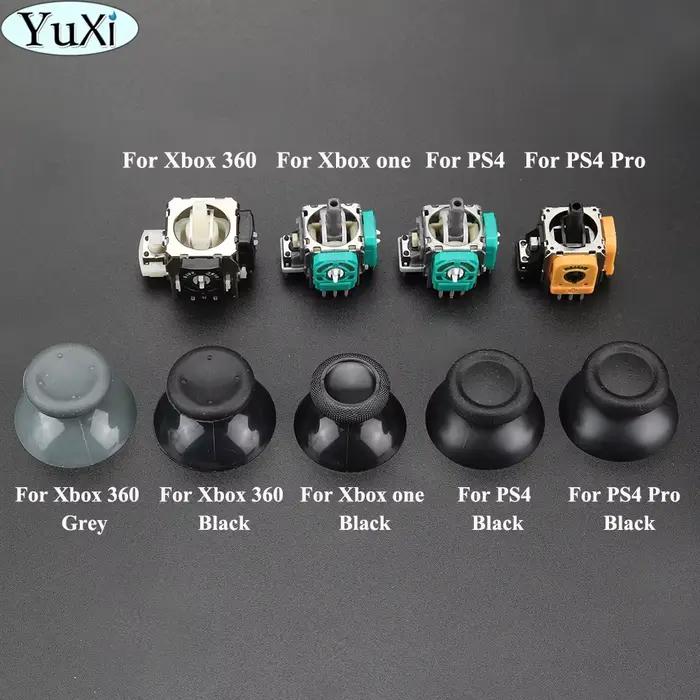 Capteur de pouce analogique 3D YuXi pour manettes PS4 Pro Slim Xbox One JoysUniverse 360 en argent bleu foncé brun orange rouge violet clair pour gamers expérience de jeu compétitions parties cadeau