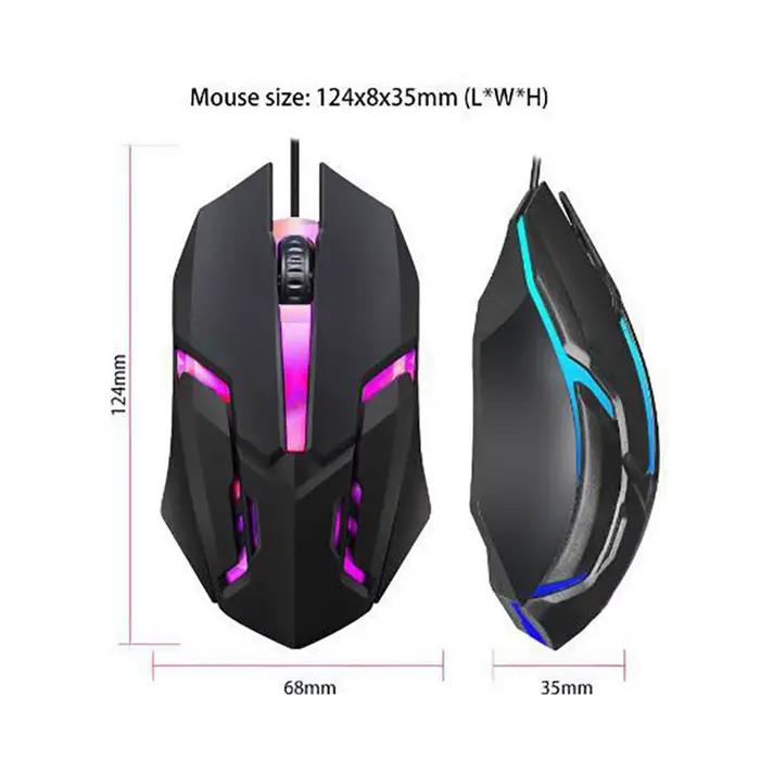 Souris de jeu filaire LED lumineuse à 3 touches