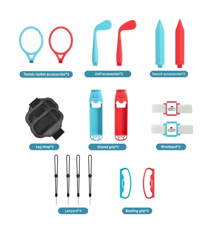 Kit d'accessoires 18 en 1 pour jeux de sport Switch