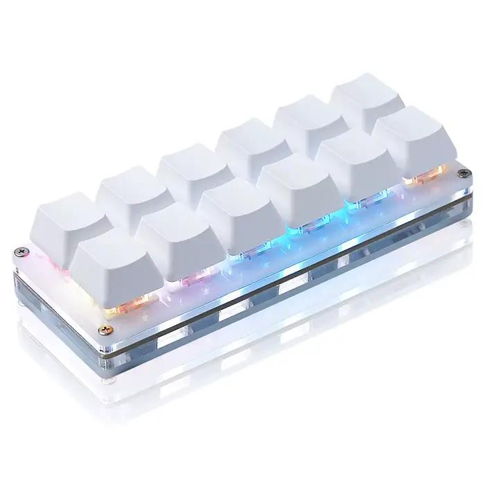 Mini clavier de jeu mécanique 12 touches, programmable et échangeable à chaud pour ordinateur de bureau et portable, compatible avec Windows, Linux, MacOS, Android et Raspberry Pi