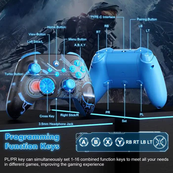 Manette sans fil pour Xbox One/Series S/X/PC avec éclairage RGB réglable