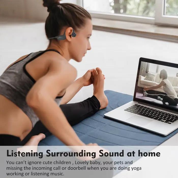 Casque à Conduction osseuse réelle type-c sans fil Bluetooth écouteur étanche Sport
