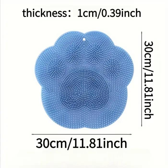 1 pièce Tapis de massage pour le bain / Nettoyeur de pieds / Éponge dorsale / Tapis de douche pour les pieds / Accessoires de salle de bain / Fournitures de douche / Éponge exfoliante pour les pieds