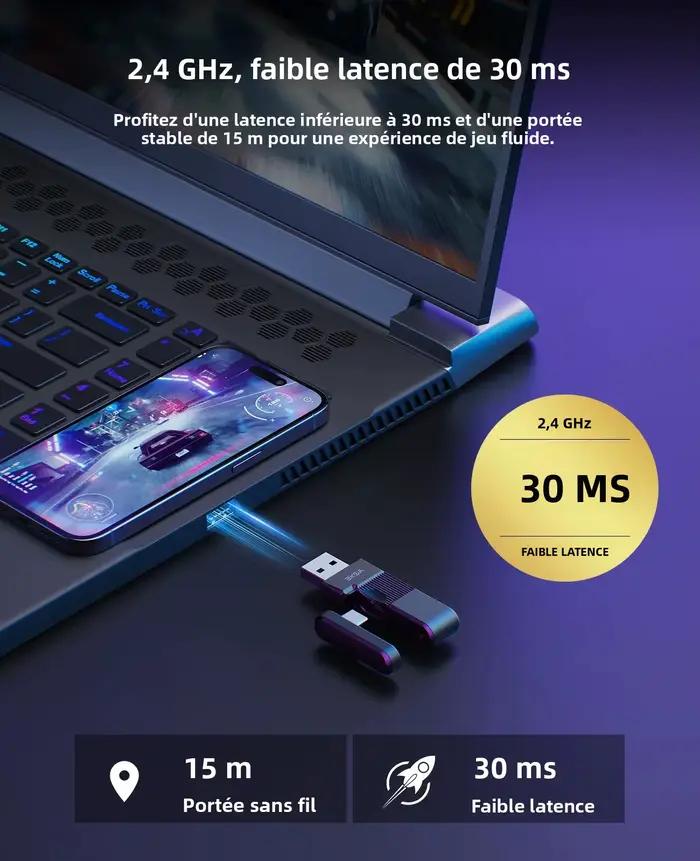 Casque de jeu sans fil Oneodio EKSA E900 WT 2.4G
