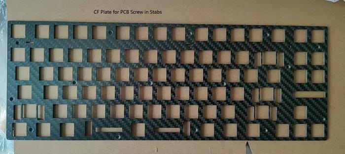 Plaque de clavier Wooting 80HE ANSI avec entretoises PC POM FR4 CF en laiton (pour poignards montés sur carte PCB)