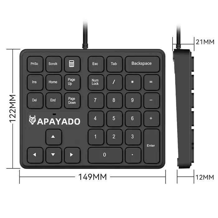 Clavier numérique filaire 34 touches USB T35 avec touches fléchées