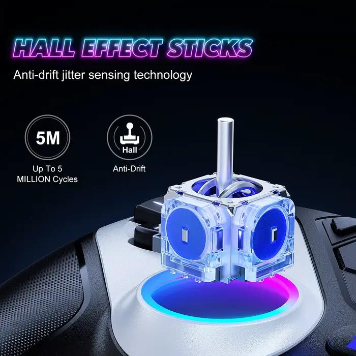 Manette sans fil PS5 avec Turbo, pavé tactile, déclencheur Hall, fonction casque à vibration et joysticks d'éclairage RVB pour une expérience de jeu immersive et personnalisable