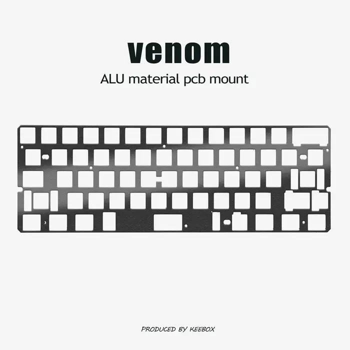 Keebox Venom Kit de clavier PP PC Alu CF plaque de positionnement Kit
