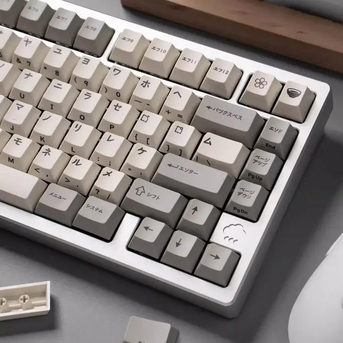 144 touches japonais Keycaps rétro PBT épaissir colorant Sublimation cerise hauteur côté impression clavier mécanique AULA F75 Ajazz Ak820pro