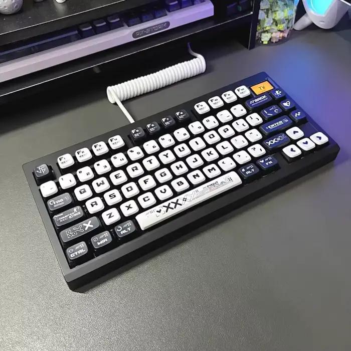 Pudding MDA Keycaps PBT 122 touches translucide binaire Anime adapté aux claviers mécaniques 60/80/87/98/104/108