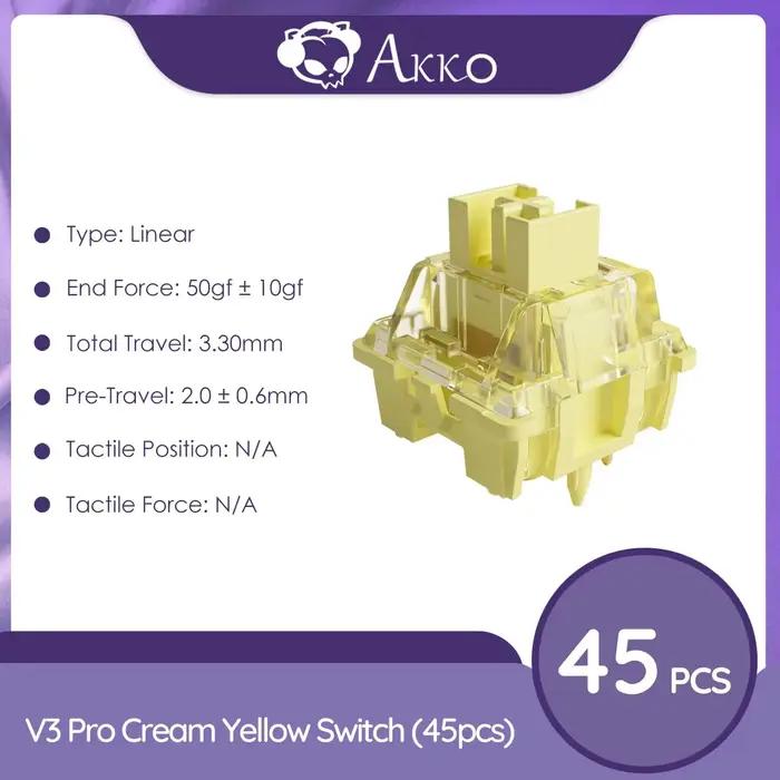 Akko V3 Pro commutateurs interrupteur Tactile/Linéaire pour clavier mécanique 45 pièces Pack remplaçable Outemu Gateron